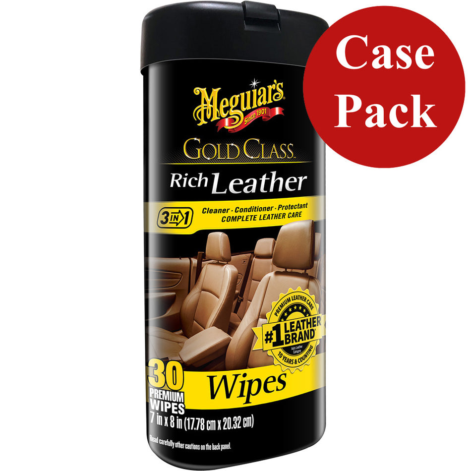 Lingettes nettoyantes et revitalisantes pour cuir Gold Class Rich de Meguiars *Caisse de 6* [G10900CASE]