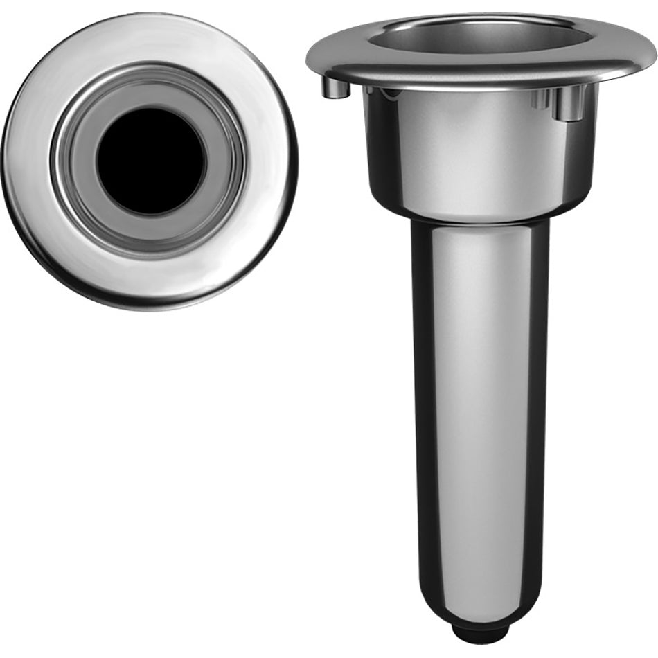 Porte-gobelet sans vis en acier inoxydable Mate Series Elite à tige 0 - Drain - Dessus rond [C1000DS]