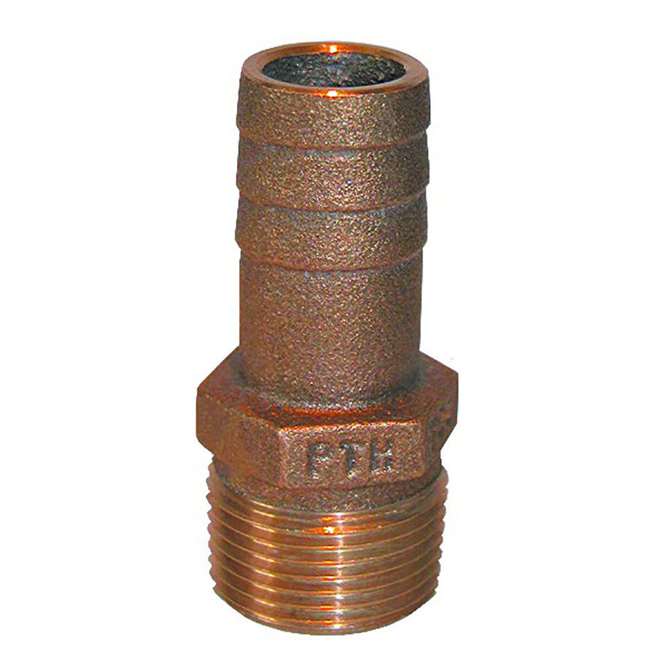 Raccord droit en bronze pour tuyau 3/4" NPT x 3/4" ID GROCO [PTH-750]