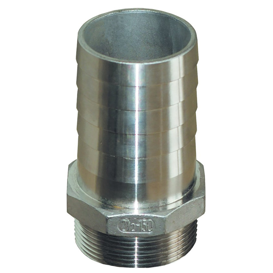 Raccord droit en acier inoxydable pour tuyau 3/4" NPT x 3/4" ID GROCO [PTH-750-S]