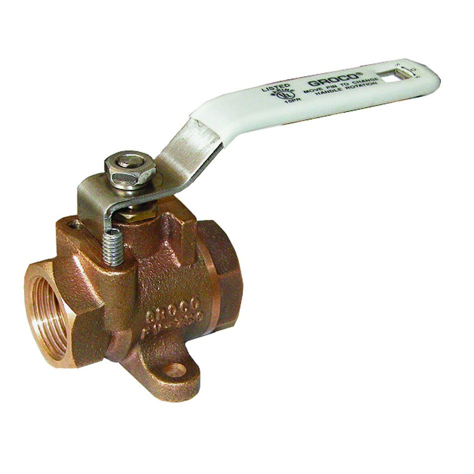 Robinet de carburant en ligne en bronze GROCO 3/8" NPT [FV-375]