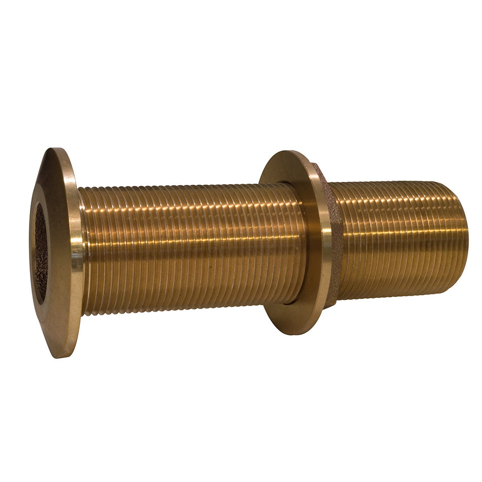 Raccord traversant extra long en bronze GROCO 3/4" avec écrou [THXL-750-W]