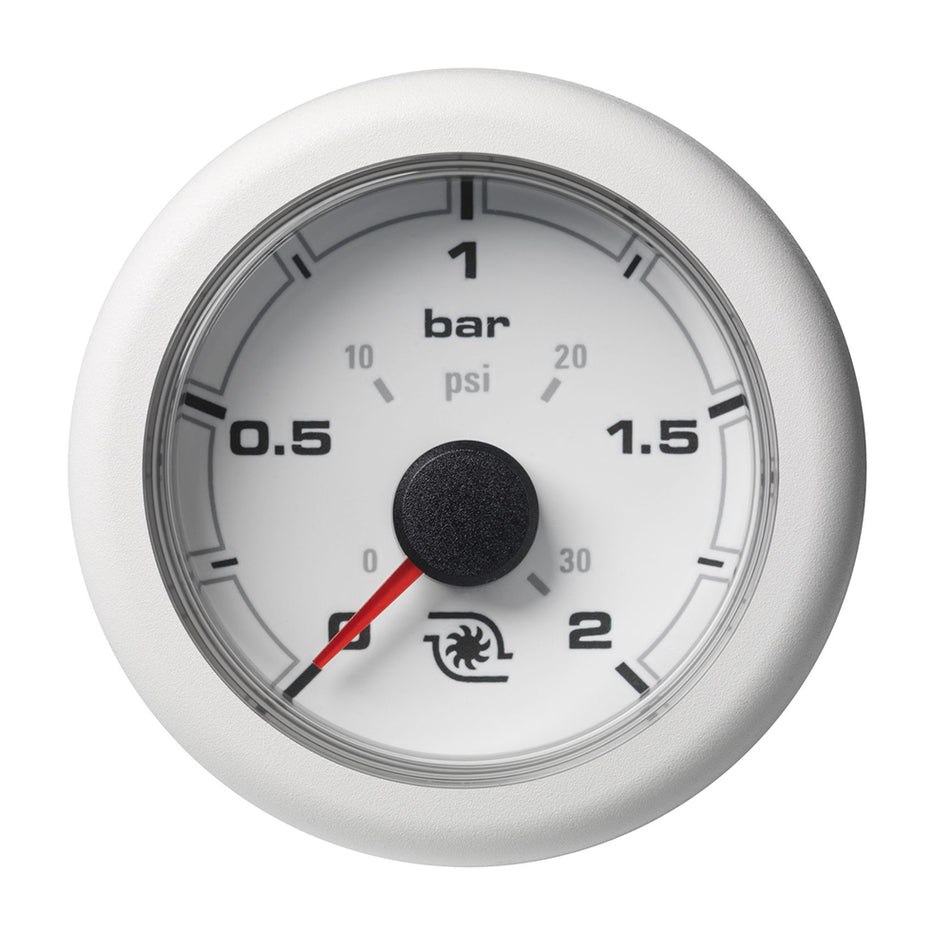 Manomètre de pression de suralimentation Veratron OceanLink 52 mm (2-1/16 po) - 2 bars/30 psi - Cadran blanc [A2C1066150001]