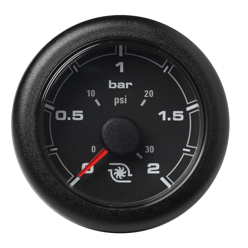 Manomètre de pression de suralimentation Veratron OceanLink 52 mm (2-1/16 po) - 2 bars/30 psi - Cadran noir [A2C1066140001]