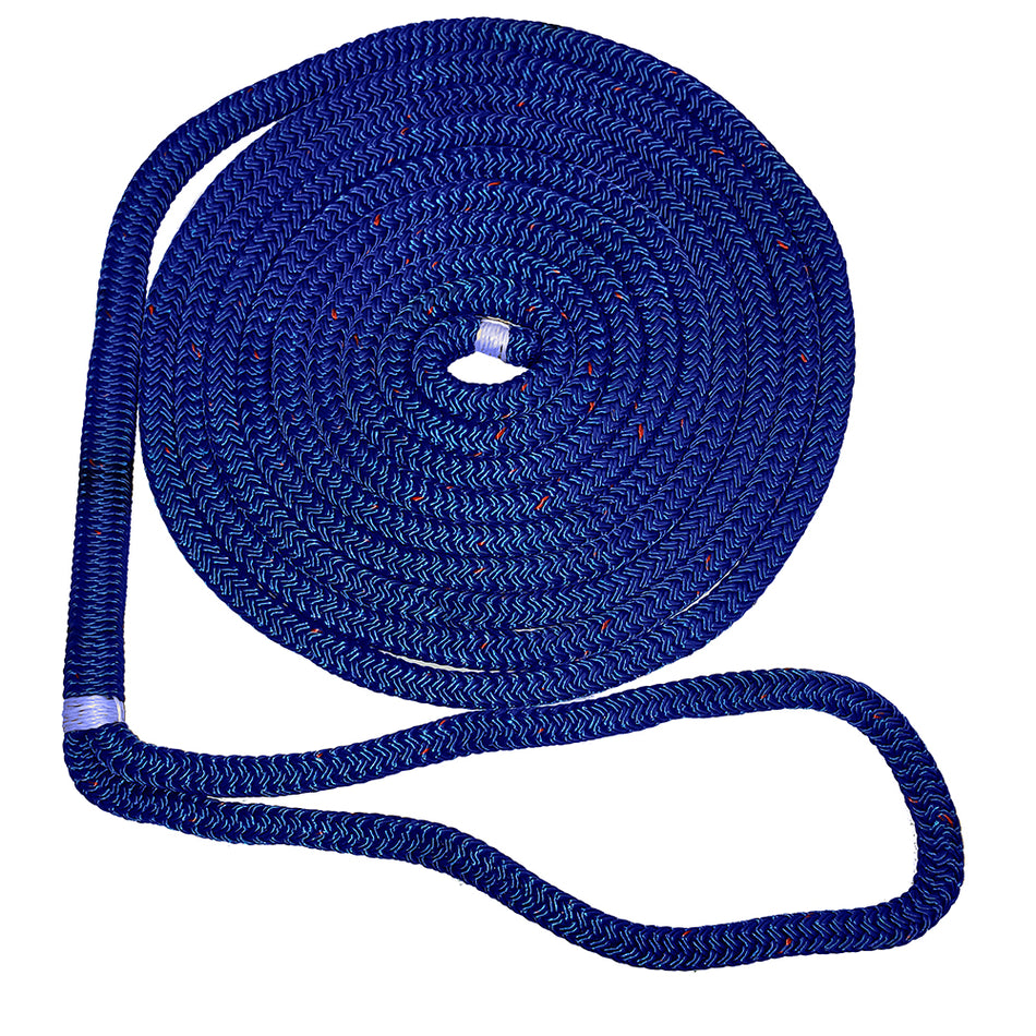 Corde d'amarrage double tressée New England Ropes 3/8" - Bleu avec traceur - 15 [C5053-12-00015]