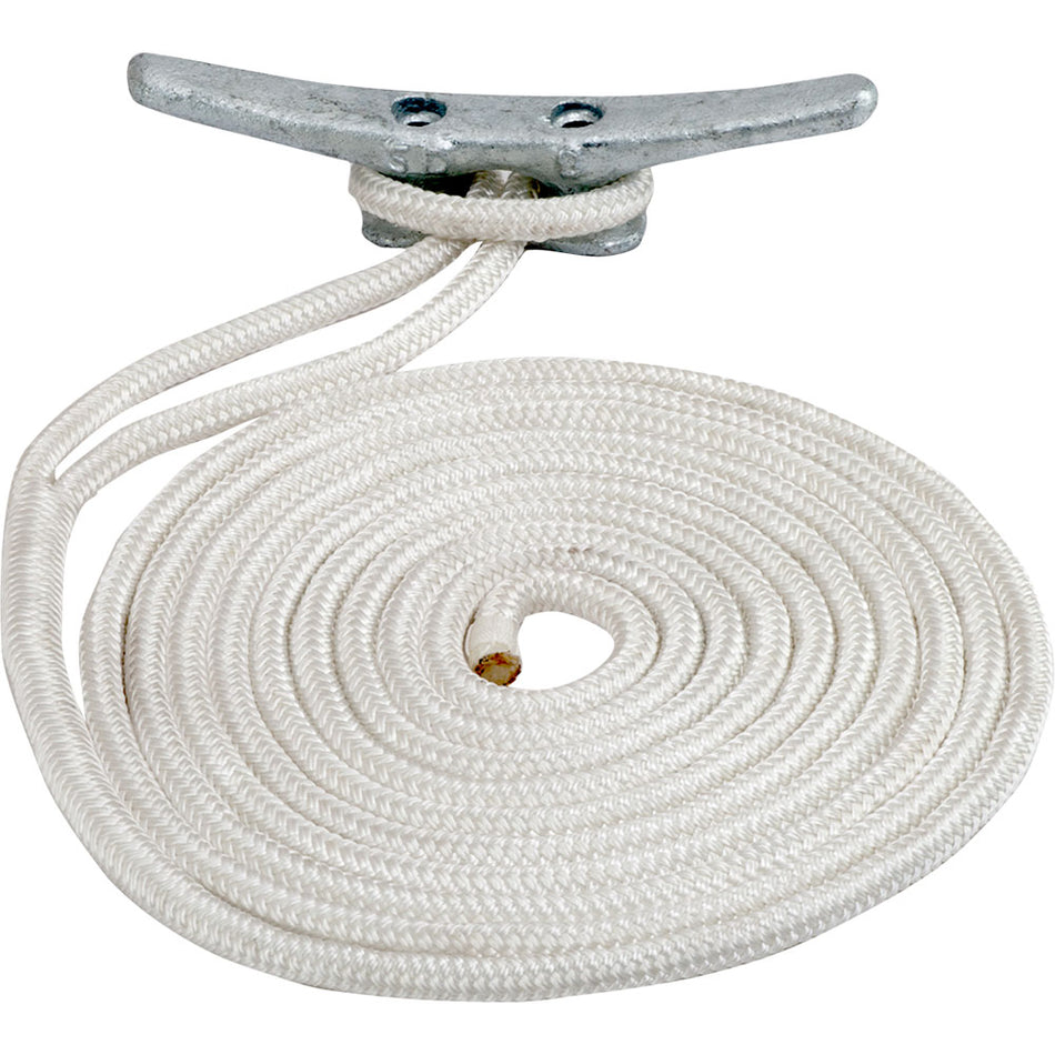 Amarre en nylon tressé double Sea-Dog - 5/8" x 35 - Blanc [302116035WH-1]