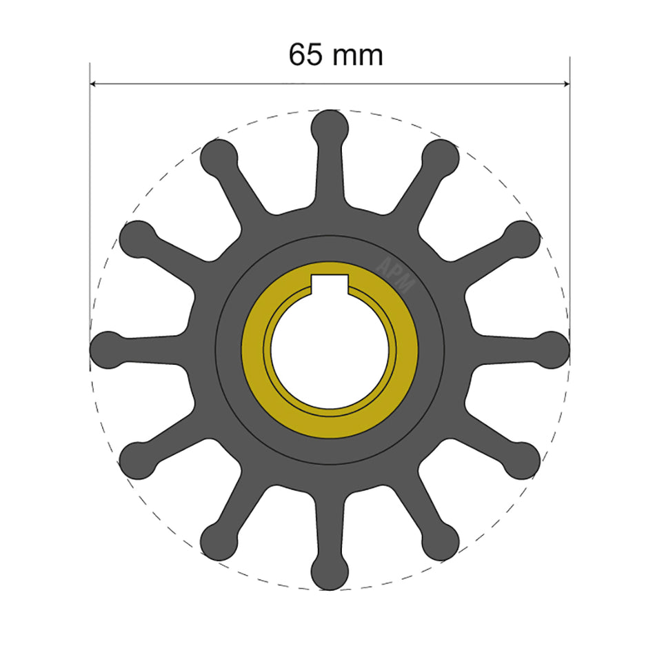 Kit de turbine Premium Albin Group 65 x 15,8 x 41,5 mm - 12 pales - Insert de clé [06-01-018]