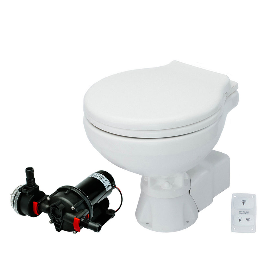 Toilettes électriques compactes silencieuses Johnson Pump AquaT - 12 V avec pompe [80-47231-01]