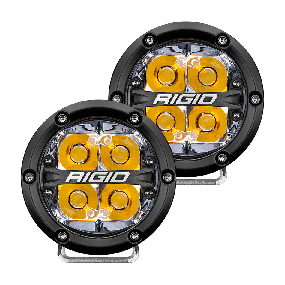 Projecteur tout-terrain à LED RIGID Industries série 360 ​​de 4 po avec rétroéclairage ambré - Boîtier noir [36114]