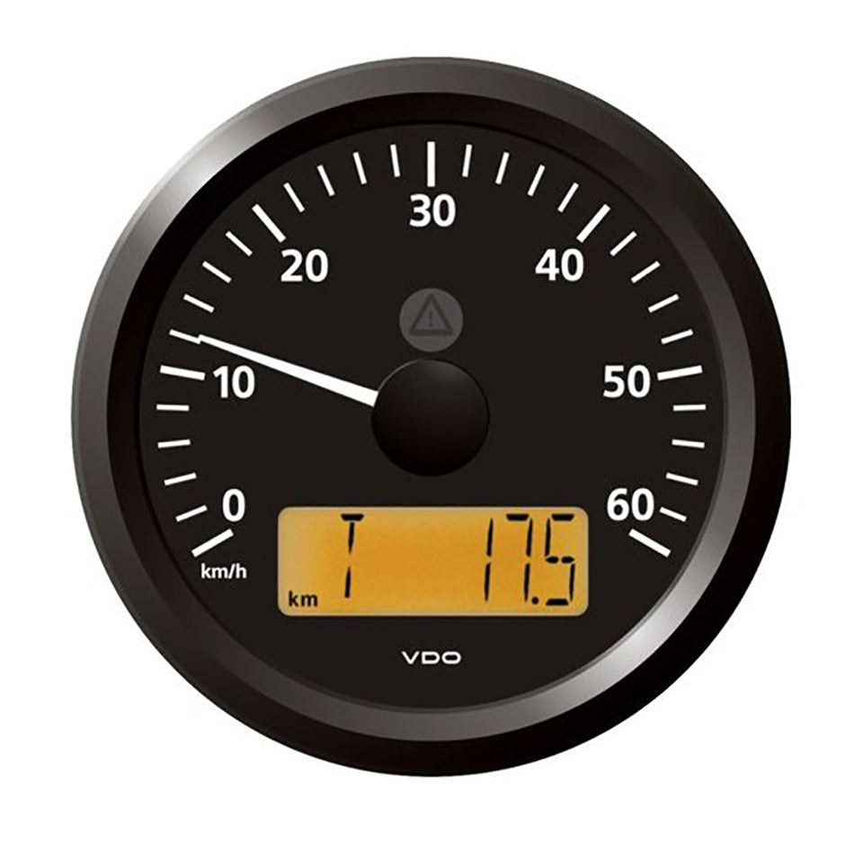 Compteur de vitesse Veratron ViewLine 3-3/8" (85 mm) - 0 à 60 km/h - 12/24 V - Cadran noir et lunette triangulaire [A2C59512367]