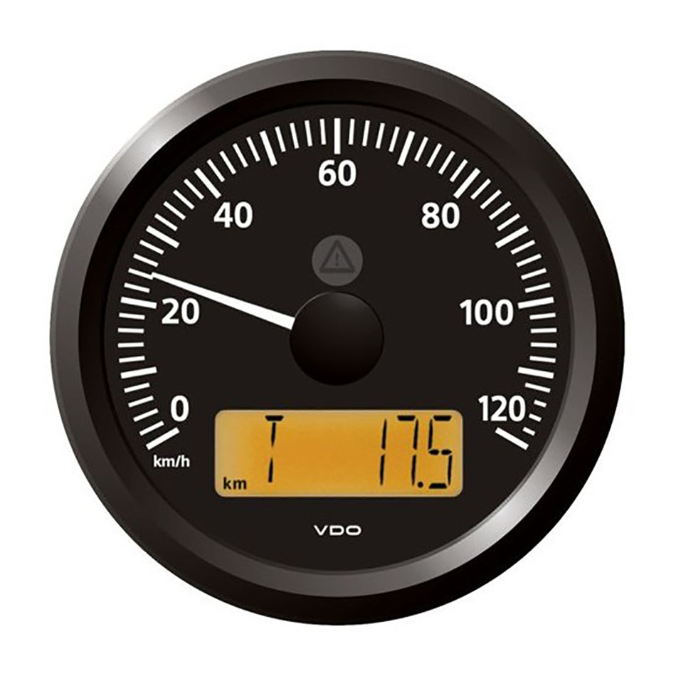 Compteur de vitesse Veratron ViewLine 3-3/8" (85 mm) - 0 à 120 km/h - 12/24 V - Cadran noir et lunette triangulaire [A2C59512369]