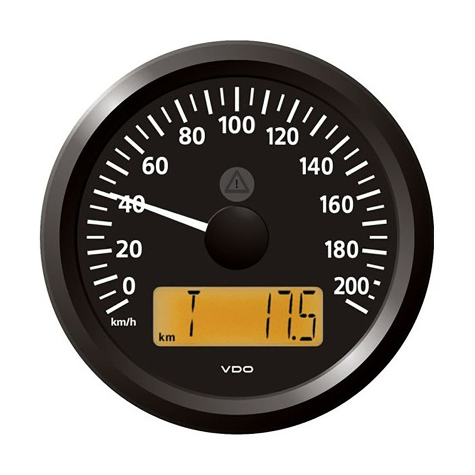 Compteur de vitesse Veratron ViewLine 3-3/8" (85 mm) - 0 à 200 km/h - 12/24 V - Cadran noir et lunette triangulaire [A2C59512370]