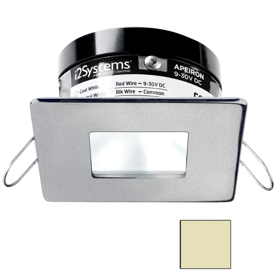 i2Systems Apeiron PRO A503 - Lampe à ressort 3 W - Carré/Carré - Blanc chaud - Finition nickel brossé [A503-44CBBR]