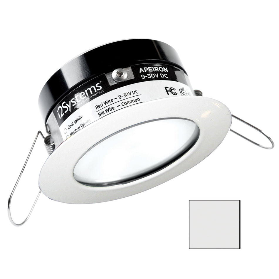 i2Systems Apeiron PRO A503 - Lampe à ressort 3 W - Ronde - Blanc froid - Finition blanche [A503-31AAG]