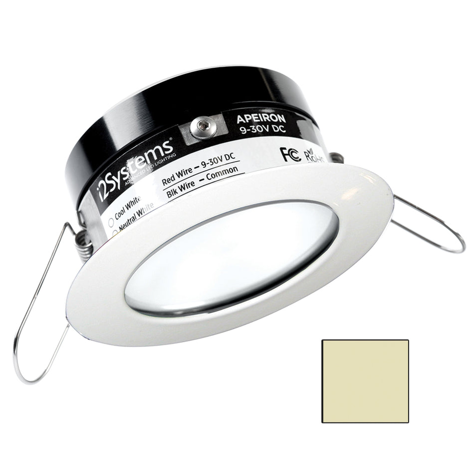 i2Systems Apeiron PRO A503 - Lampe à ressort 3 W - Ronde - Blanc chaud - Finition blanche [A503-31CBBR]