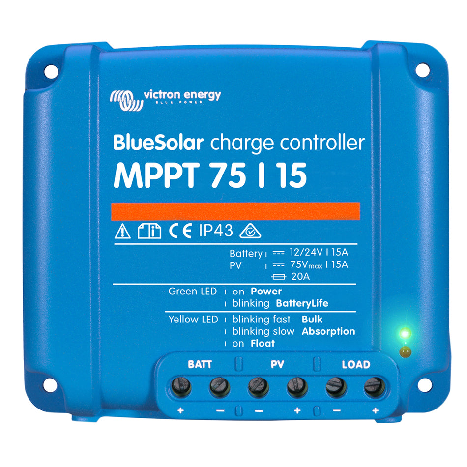 Contrôleur de charge MPPT Victron BlueSolar - 75 V - 15 A - Homologué UL [SCC010015050R]