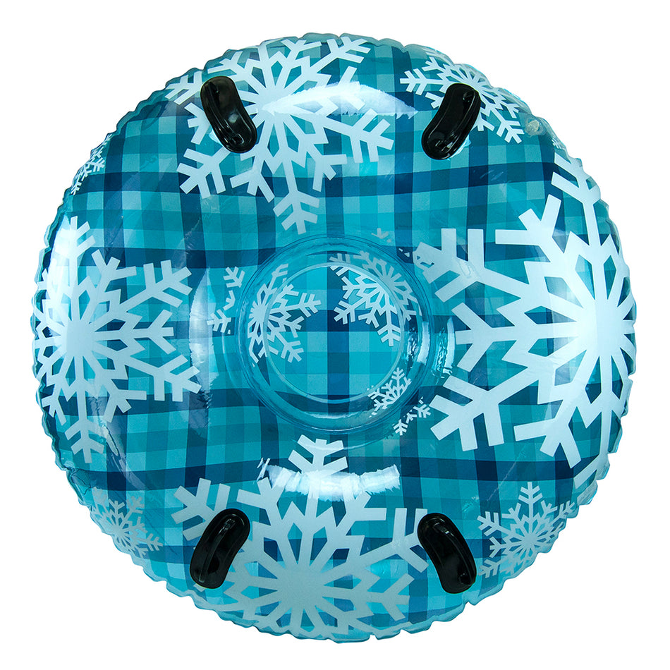 Chambre à air pour ski Aqua Leisure Pipeline Sno Clear Top Racer de 43 po - Plaid bleu froid [PST13365S2]