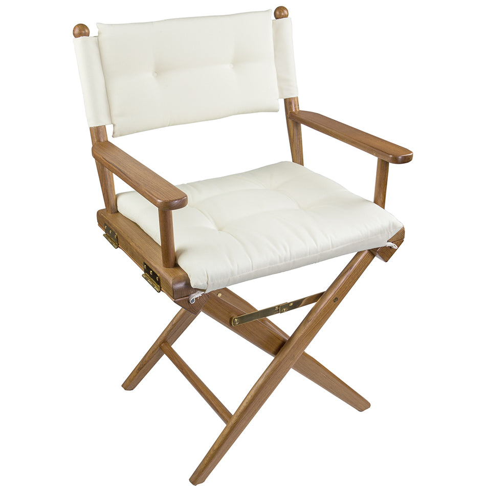 Chaise de réalisateur Whitecap avec coussin crème - Teck [61043]