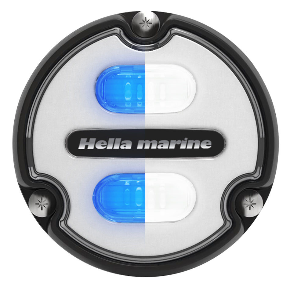 Feu sous-marin Hella Marine Apelo A1 bleu et blanc - 1800 lumens - Boîtier noir - Lentille blanche [016145-011]