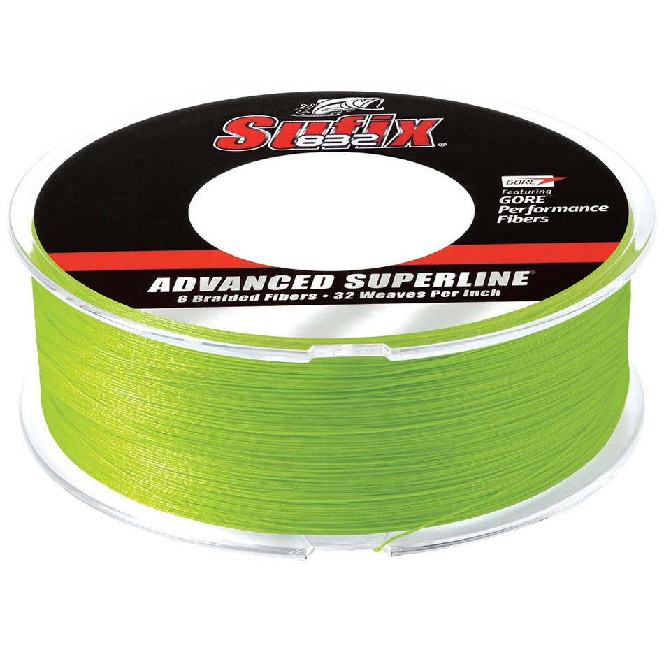 Tresse Sufix 832 Advanced Superline - 15 lb - Citron vert fluo - 600 verges [660-215L]