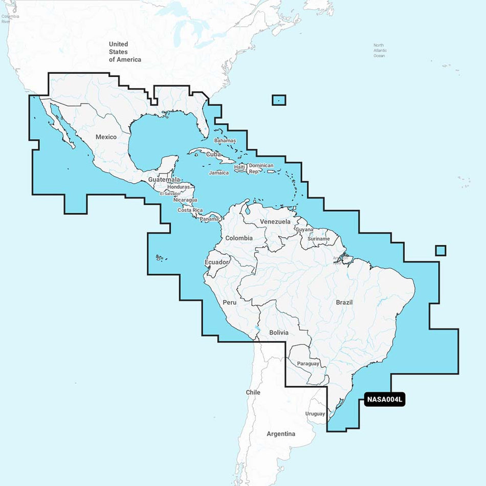 Navionics NASA004L - Mexique, Caraïbes au Brésil - Navionics+ [010-C1364-30]