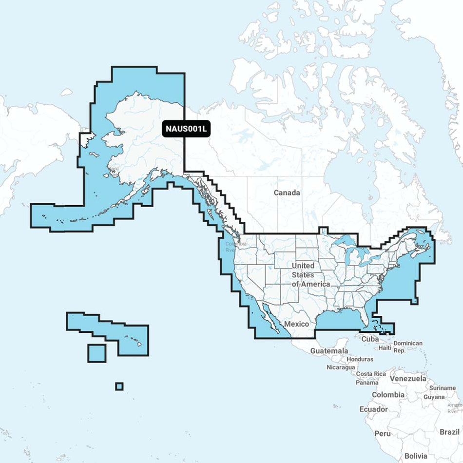 Navionics NAUS001L - Côtes américaines et canadiennes - Navionics+ [010-C1366-30]