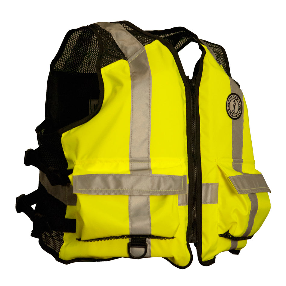 Gilet en maille industrielle haute visibilité Mustang - Jaune fluo/vert/noir - XL/Large [MV1254T3-239-L/XL-216]