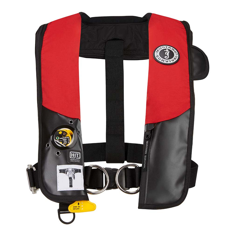 Gilet de sauvetage hydrostatique Mustang HIT avec harnais de navigation - Rouge/noir - Automatique/manuel [MD318402-123-0-202]