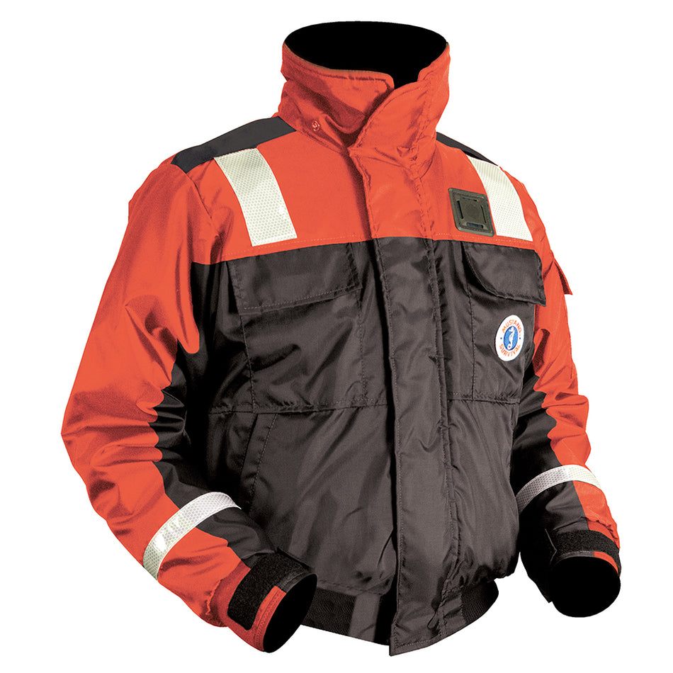 Blouson aviateur flottant classique Mustang avec bande réfléchissante - Orange/noir - M [MJ6214T1-33-M-206]