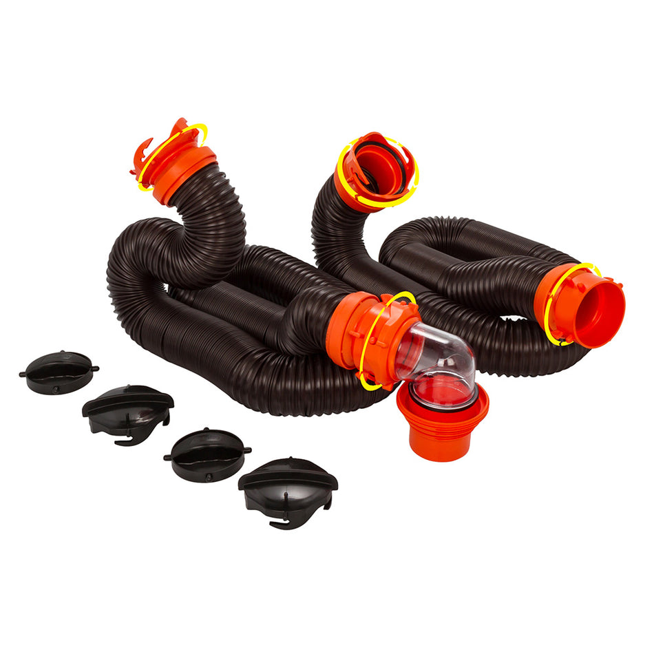 Camco RhinoFLEX 20 Sewer Hose Kit w/4 In 1 Elbow Caps [39741]