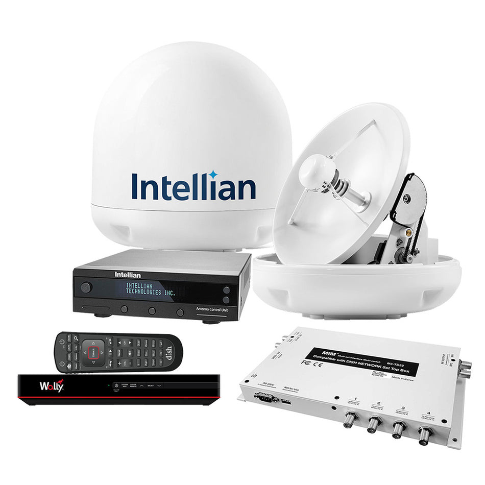 Système Intellian i3 US avec DISH/Bell MIM-2 (avec câble RG6 3M) Câble RG6 15M Récepteur DISH HD Wally [B4-309DNSB2]