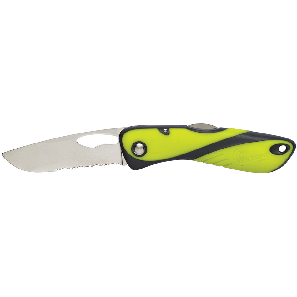 Couteau Offshore Wichard - Lame Simple Dentelée - Fluorescent [10112]