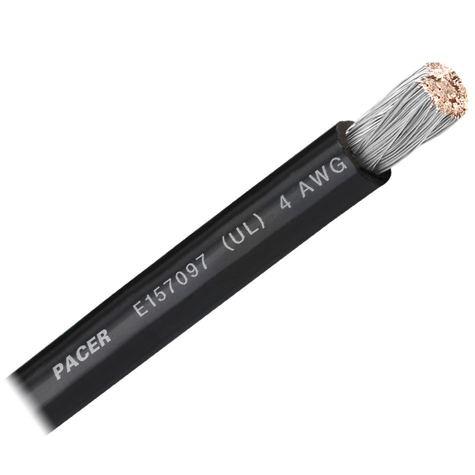 Câble de batterie Pacer Black 4 AWG - Vendu au pied [WUL4BK-FT]