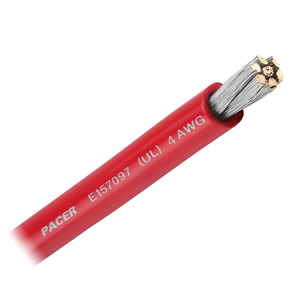 Câble de batterie Pacer Red 4 AWG - Vendu au pied [WUL4RD-FT]