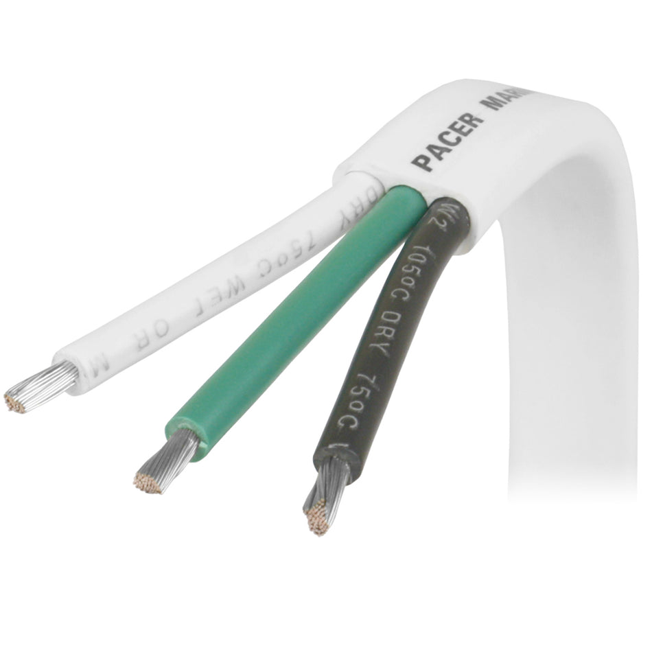 Câble triplex Pacer 16/3 AWG - Noir/Vert/Blanc - 100 [W16/3-100]