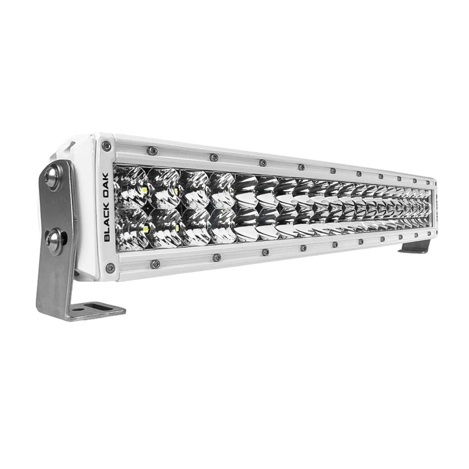 Barre lumineuse LED incurvée à double rangée Black Oak Pro Series 3.0 de 20 po - Optique combinée - Boîtier blanc [20CCM-D5OS]