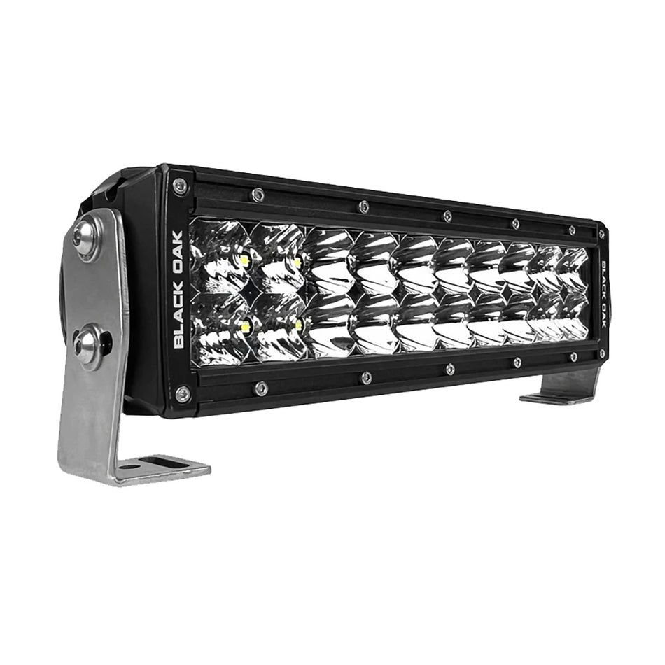 Barre lumineuse LED à double rangée Black Oak Pro Series 3.0 de 10 po - Optique combinée - Boîtier noir [10C-D5OS]