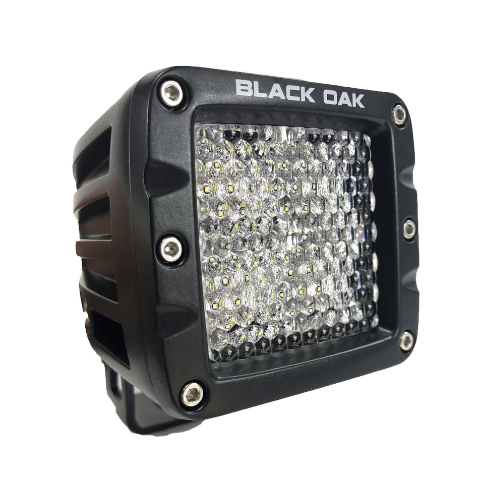 Lampe à LED Black Oak 2" - Optique diffuse - Boîtier noir - Série Pro 3.0 [2D-POD10CR]