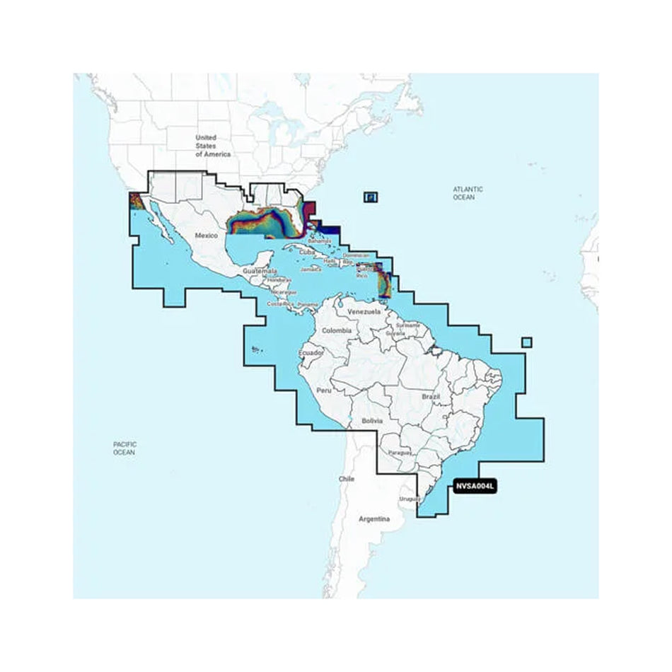 Garmin Navionics Vision+ NVSA004L - Mexique, Caraïbes au Brésil - Cartes marines côtières intérieures [010-C1285-00]