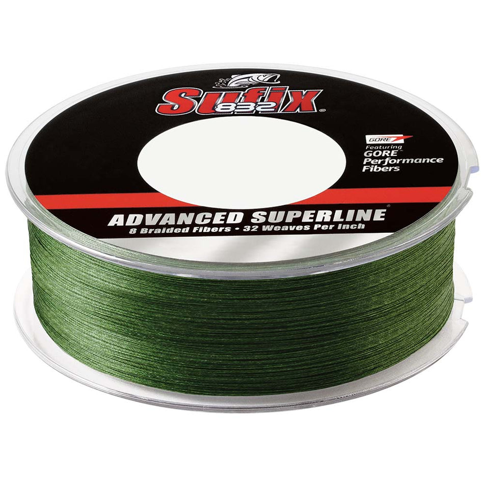 Tresse Sufix 832 - 40 lb - Vert basse visibilité - 600 verges [660-240 g]