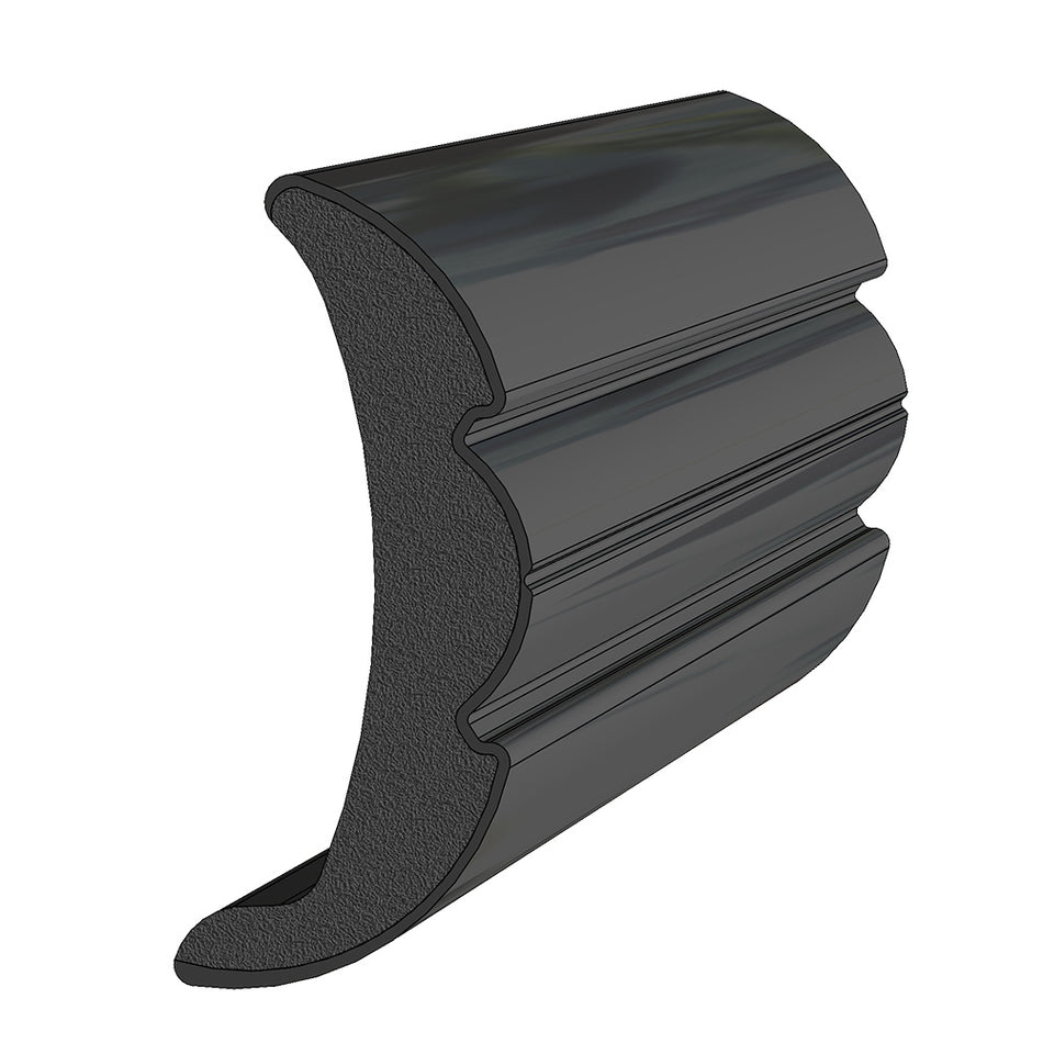 Rail de protection rigide en vinyle TACO Flex-Core 2" x 7/8" - Noir 60 [V21-9906BKA60D-1]