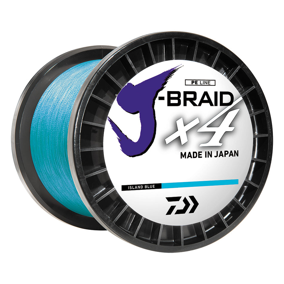 Ligne tressée Daiwa J-BRAID x4 - 30 lb - 300 yds - Bleu insulaire [JB4U30-300IB]