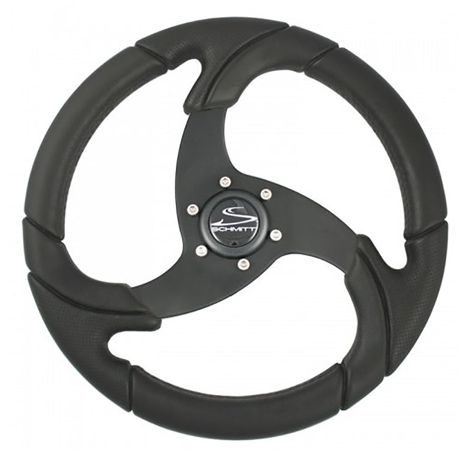 Roue Schmitt Marine Folletto 14,2" - Polyuréthane poli noir - Tige conique 3/4" avec capuchon central noir [PU026104-R]