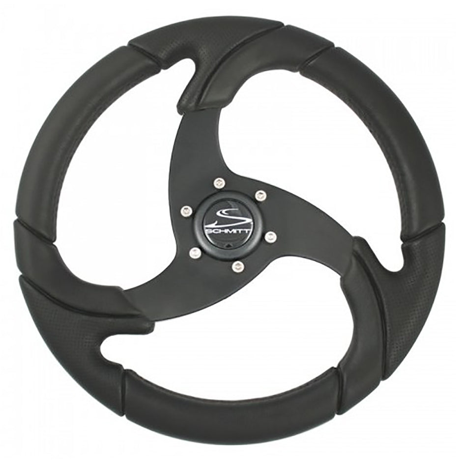 Roue Schmitt Marine Folletto 14,2" - Polyuréthane noir - Tige conique 3/4" avec capuchon central noir [PU021104-R]