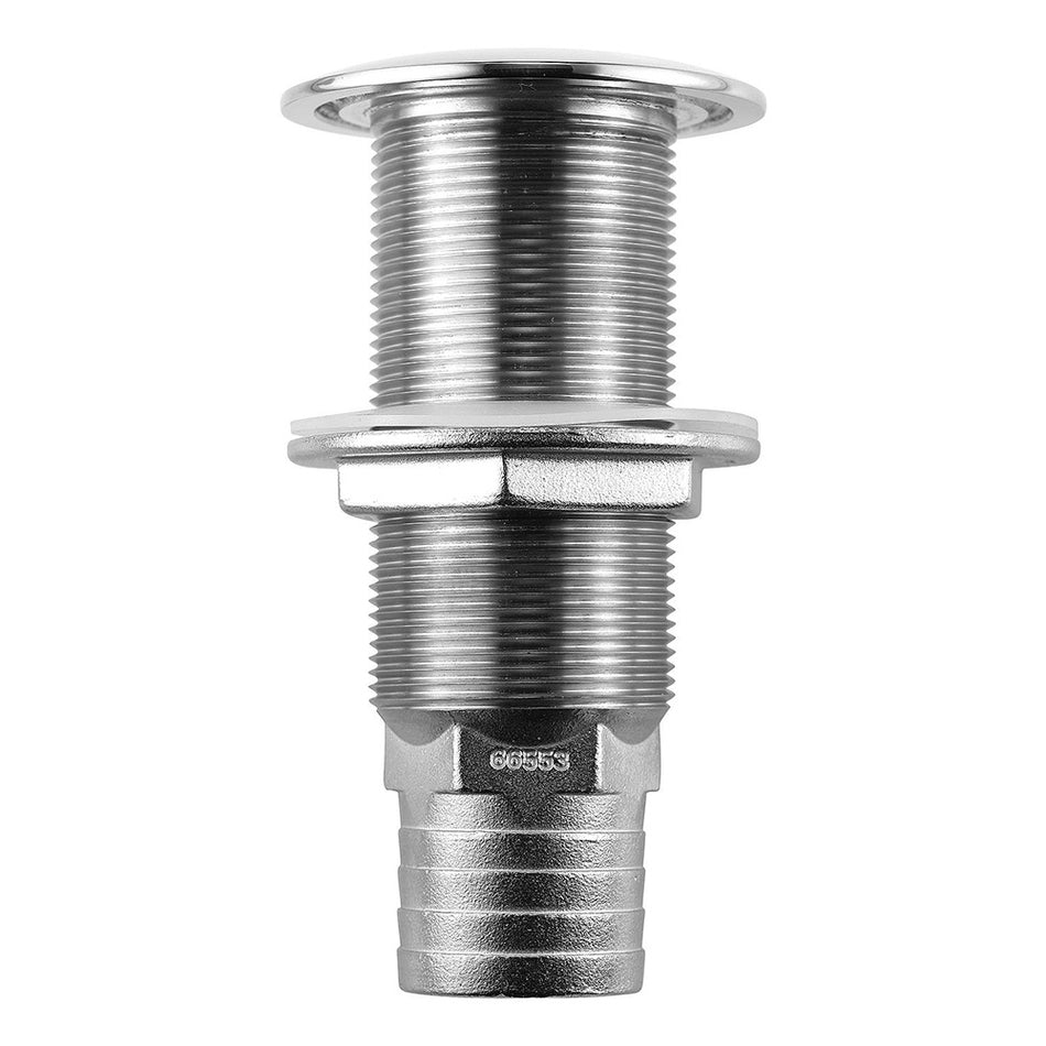 Vanne de dalot cannelée en acier inoxydable Attwood - Taille de tuyau 1-1/2" [66553-3]